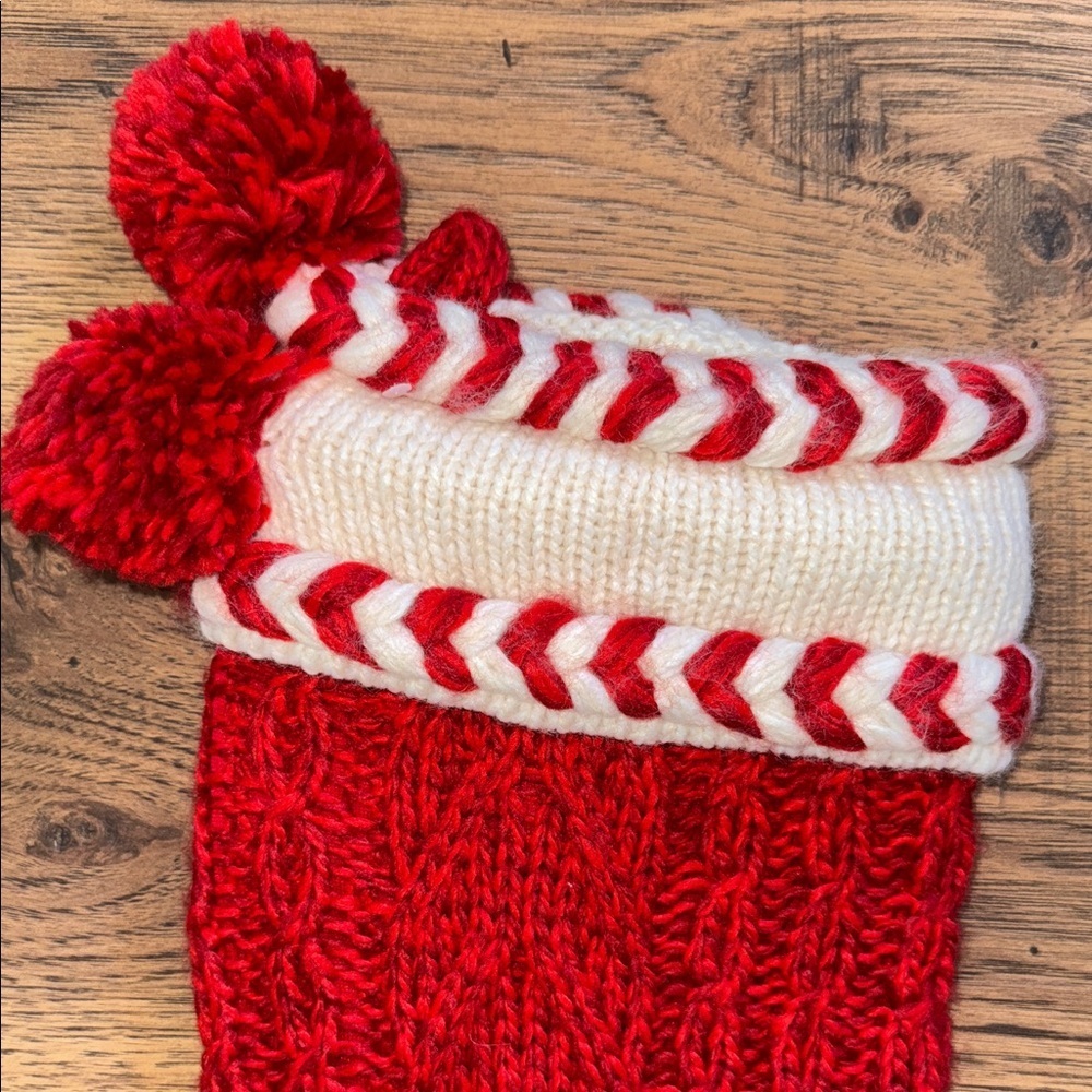 Red and Cream CHRISTMAS Decoration Boot